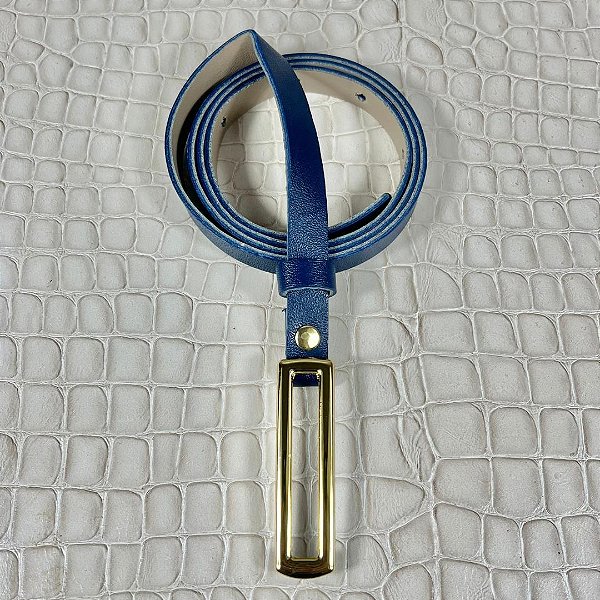 CINTO EVA AZUL MARINHO : COURO LEGÍTIMO  - LARGURA DO CINTO 1,4CM
