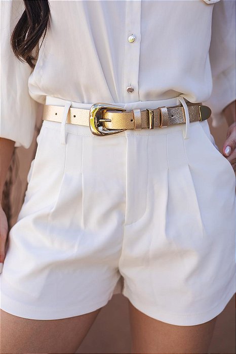 CINTO JULIETE OURO LIGHT - COURO LEGÍTIMO - LARGURA DO CINTO 2,5CM