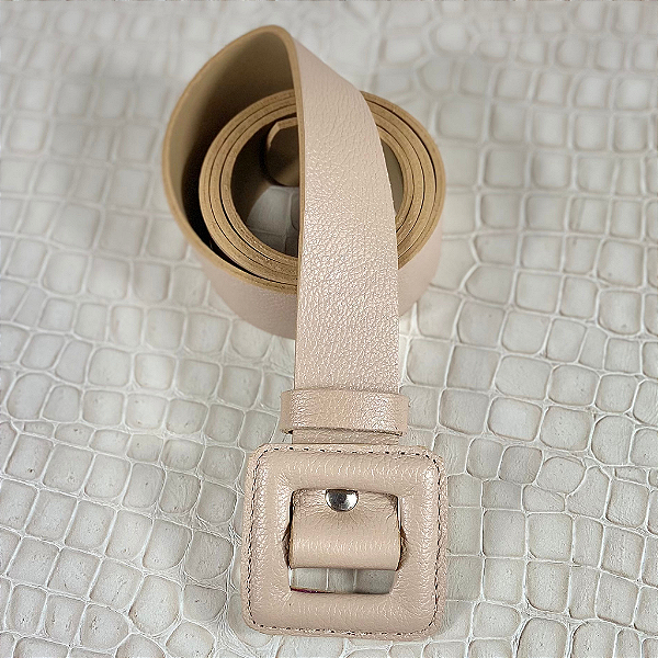 CINTO MARTA NUDE S/ PINO - COURO LEGÍTIMO - LARGURA DO CINTO 2,8CM