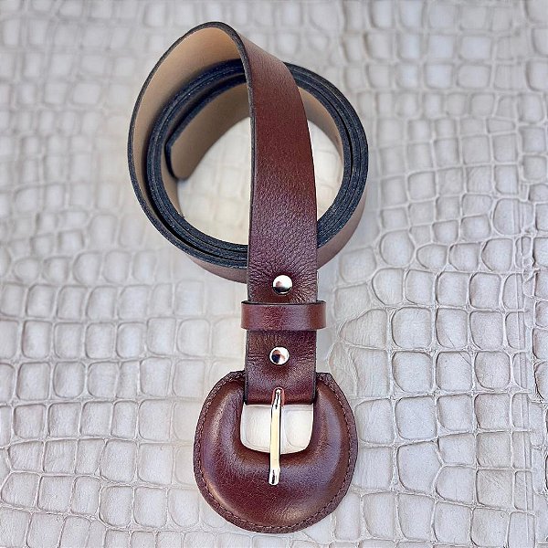 CINTO JULIANA CHOCOLATE - COURO LEGÍTIMO - LARGURA DO CINTO 2,8CM