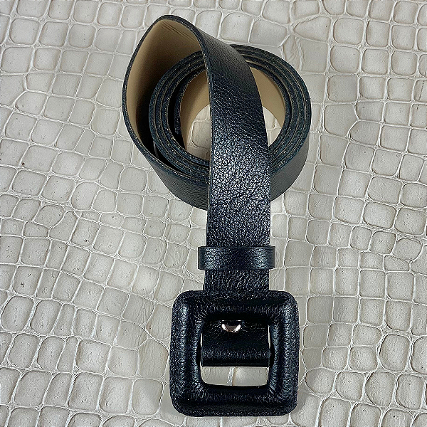 CINTO MARTA PRETO S/ PINO - COURO LEGÍTIMO - LARGURA DO CINTO 2,8CM