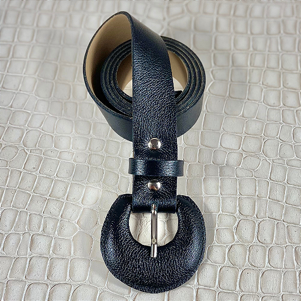 CINTO JULIANA PRETO : COURO LEGÍTIMO - LARGURA DO CINTO 2,8CM