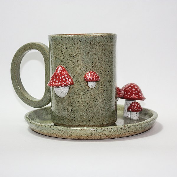 Caneca e Pires Cogumelos