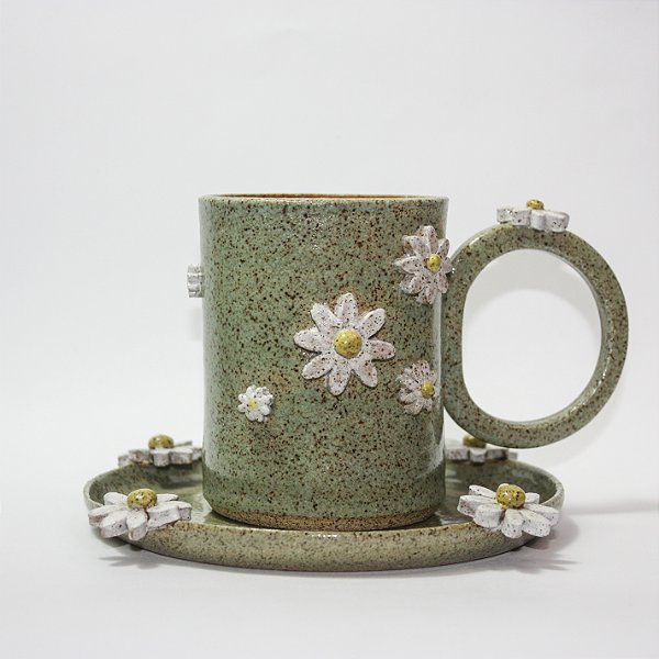 Caneca com Pires Margaridas