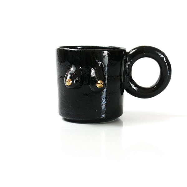 Caneca Peitinhos Preta - 180 ml