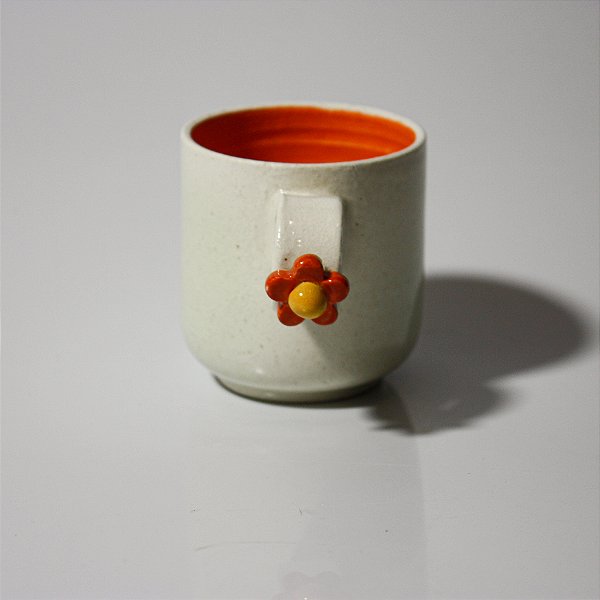 Caneca Anel Flowers - Laranja