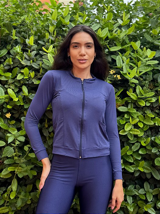 Jaqueta dryfit azul marinho