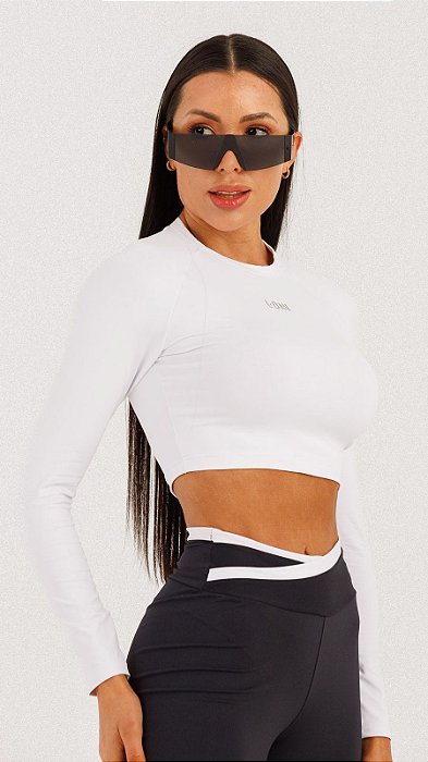 Cropped Poli manga longa branco