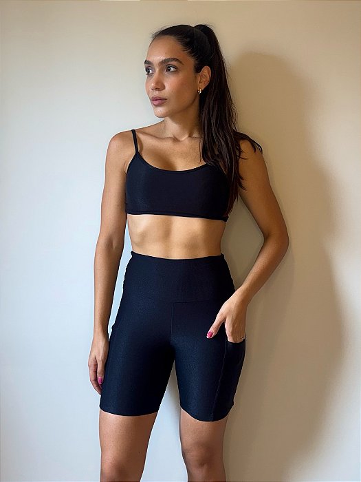 Short Sun com bolsos preto