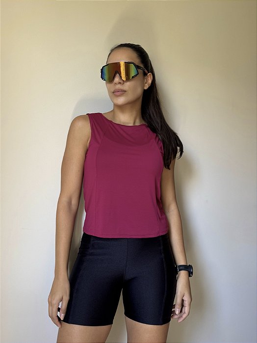 Cropped corte reto vermelho