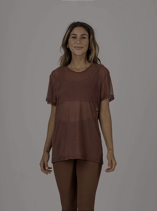 Blusão de tule marrom
