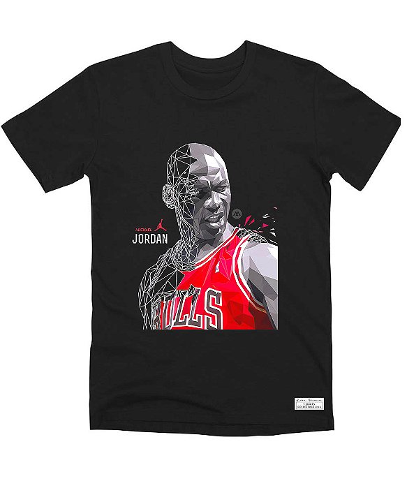 Camiseta Masculina Preta 100% Algodão Michael Jordan