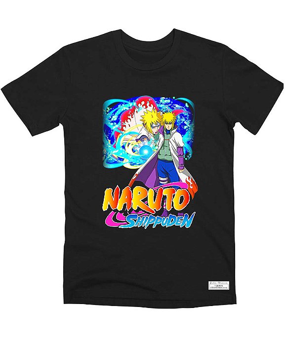 Camiseta Masculina Preta 100% Algodão Naruto shippuden