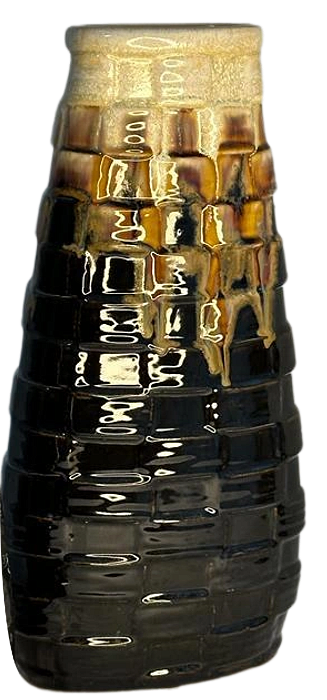 VASO PRETO COM MECLAS BEGE G