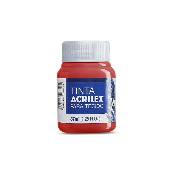 Tinta  Acrilex  Para Tecido Fosca Cor 507 Vermelho Fogo 37ml