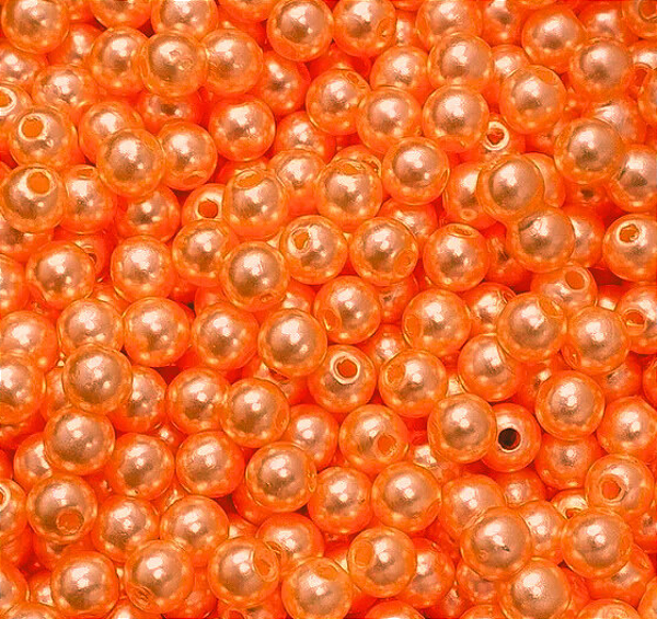 Perola ABS Com Furo Cor Laranja