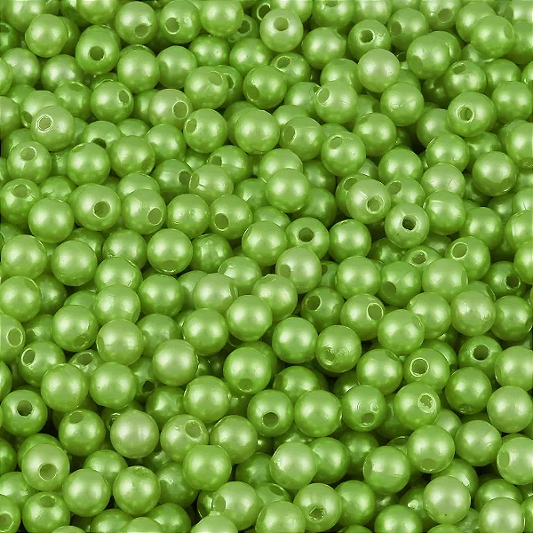 Perola ABS Com Furo Cor Verde Claro