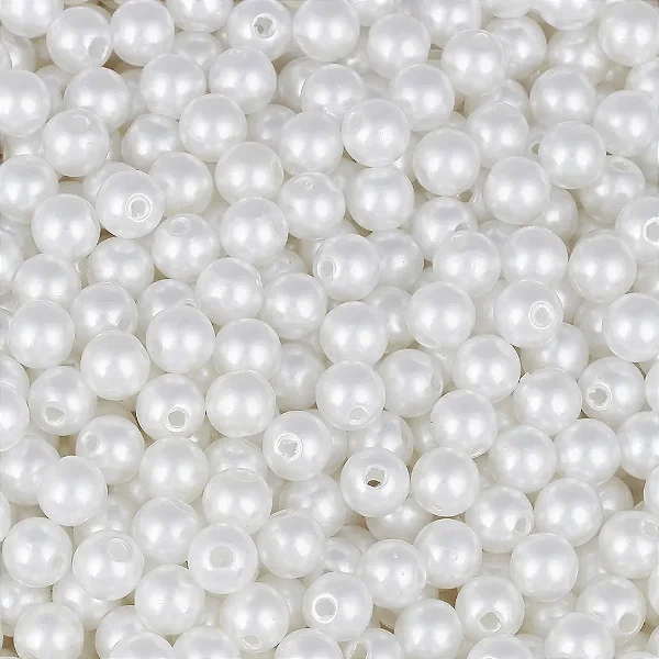 Perola ABS Com Furo Cor Branco