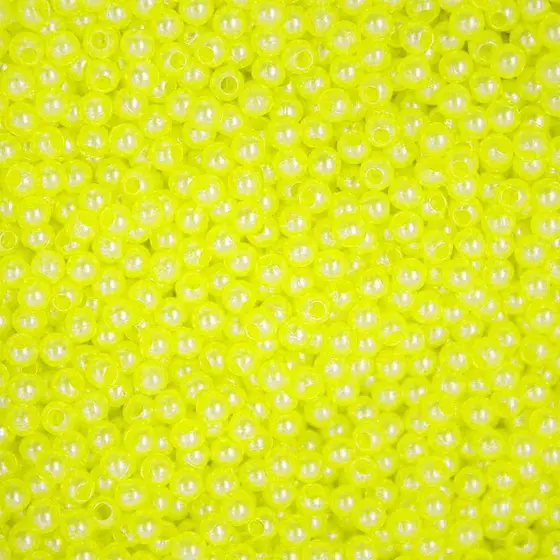 Perola ABS Com Furo Cor Amarelo Canário