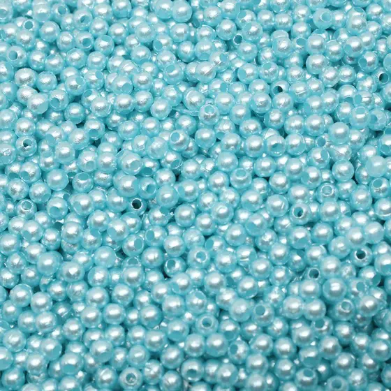 Perola ABS Com Furo Cor Azul Bebe