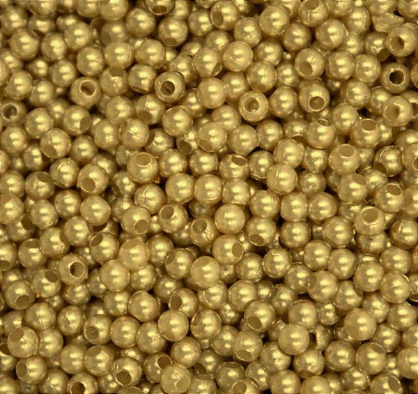 Perola ABS Com Furo Cor Dourado