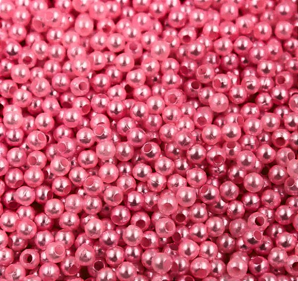 Perola ABS Com Furo Cor Rosa Envelhecido