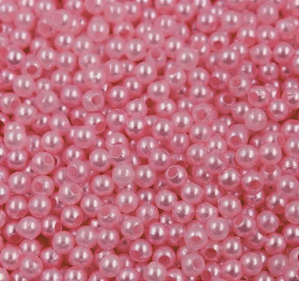 Perola ABS Com Furo Cor Rose
