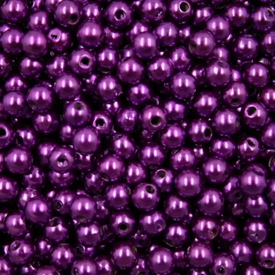 Perola ABS Com Furo Cor Roxo
