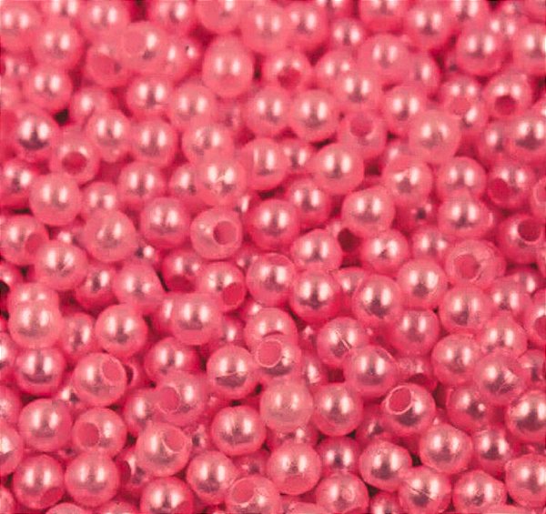 Perola ABS Com Furo Cor Rose Escuro