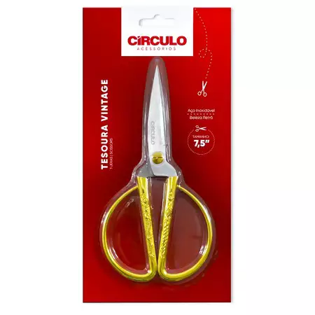 Tesoura Vintage 7,5 Com 19 cm Circulo