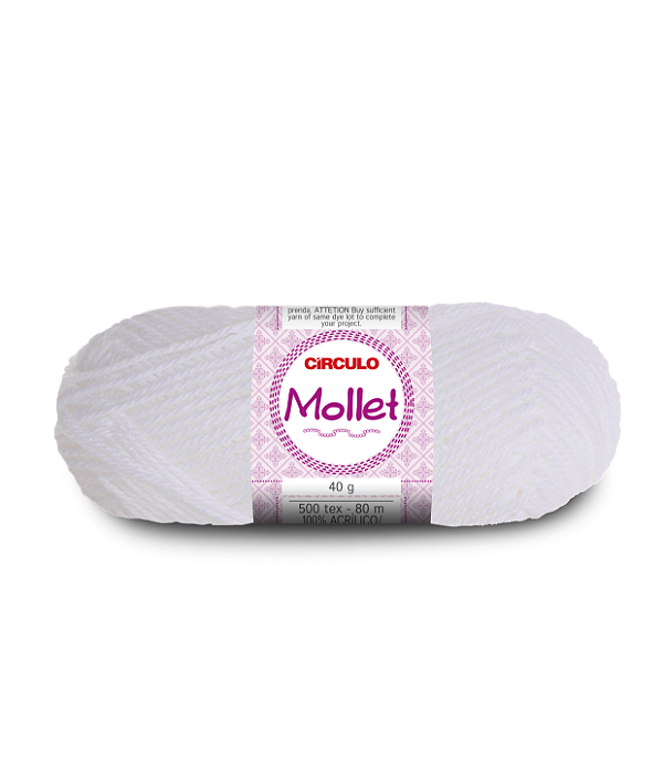 Lã Mollet Circulo 40gr Cor-0010-Branco