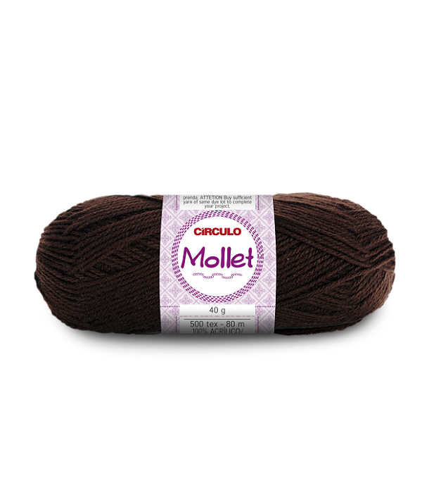 Lã Mollet Circulo 40gr Cor-0608-Chocolate
