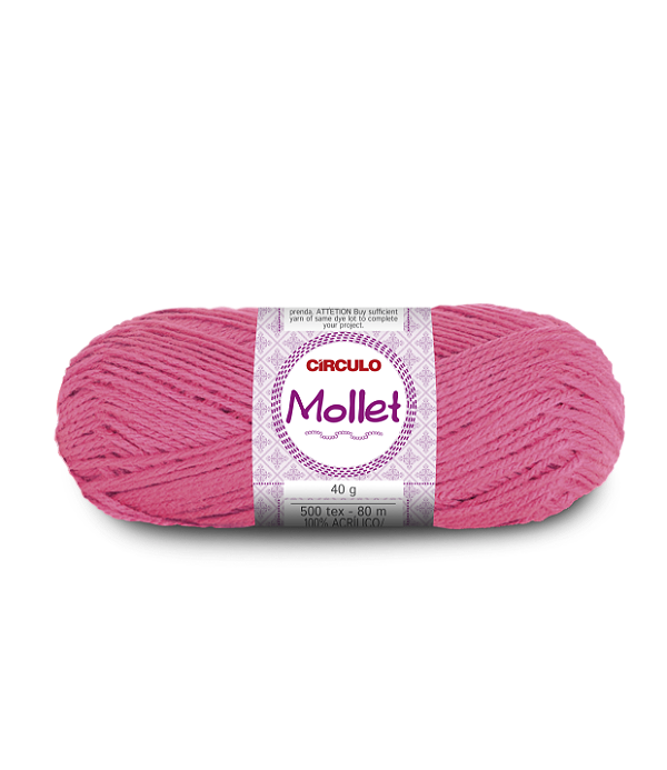 Lã Mollet Circulo 40gr Cor-3182-Pitaya