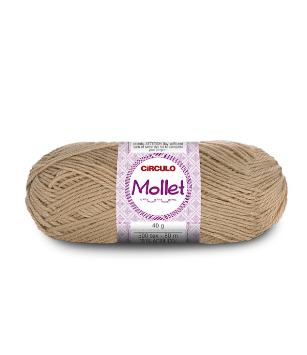 Lã Mollet Circulo 40gr Cor-7650-Amêndoa