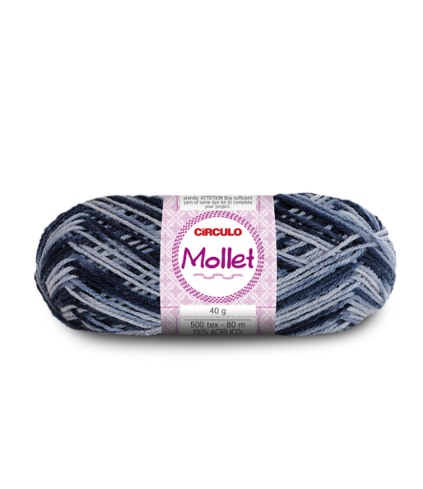 Lã Mollet Circulo 40gr Cor-9199-Mescla Nublado