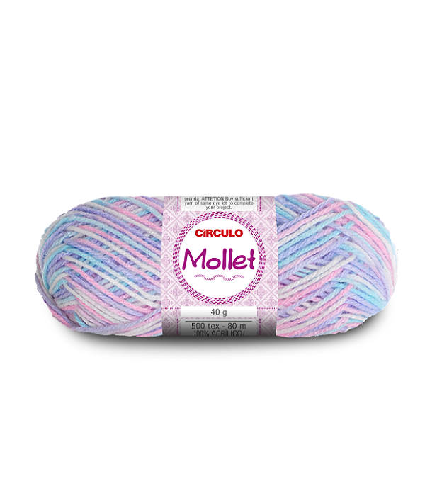 Lã Mollet Circulo 40gr Cor-9490-Mescla Carrossel