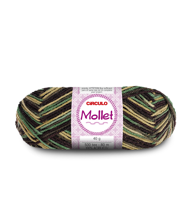 Lã Mollet Circulo 40gr Cor-9603-Mescla Salgueiro