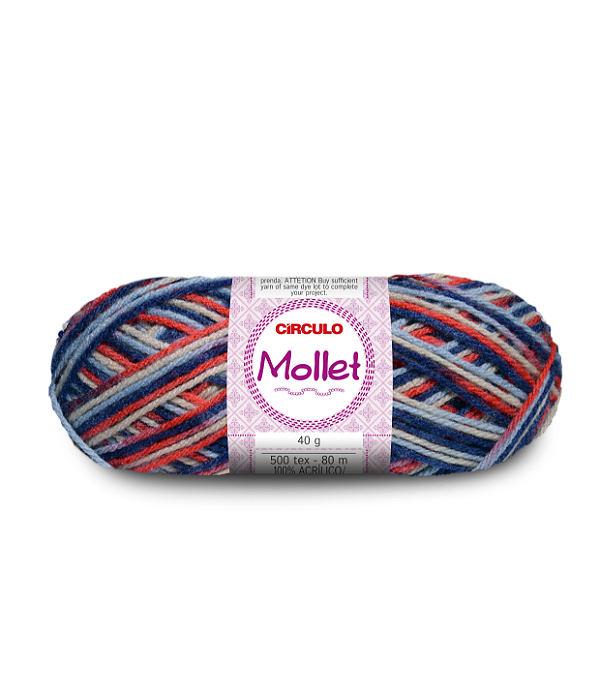 Lã Mollet Circulo 40gr Cor-9642-Mescla Intuição