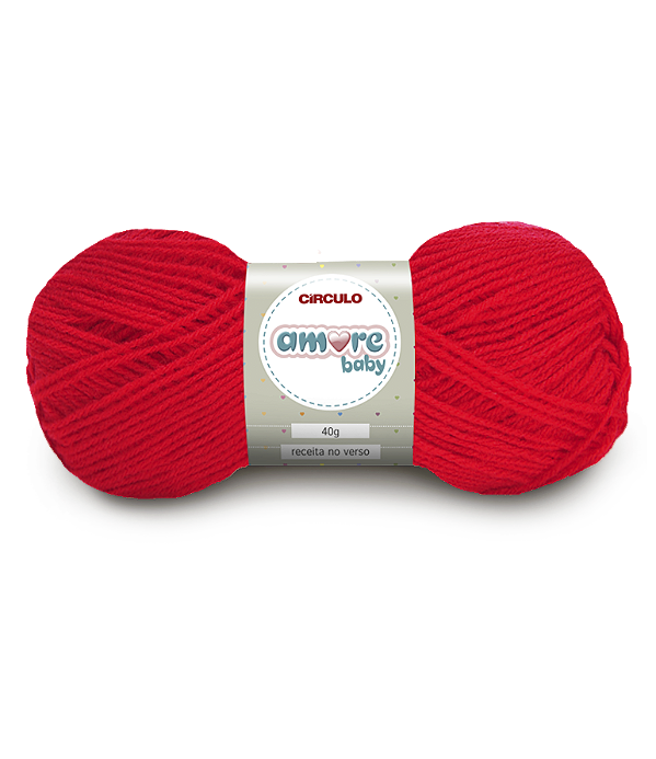 Lã Amore Baby 40gr Cor-362-Paixão Vermelho