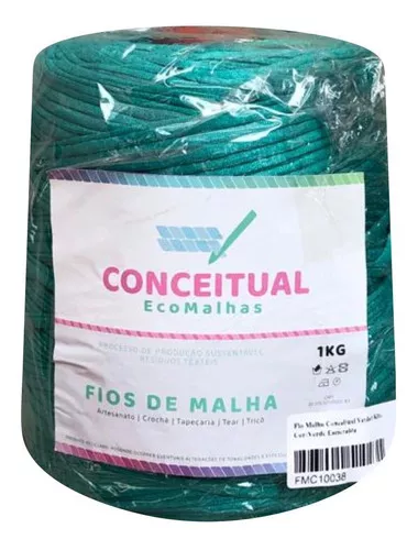 Fio de Malha Conceitual Residual Cor-Verde Jade 1 kg