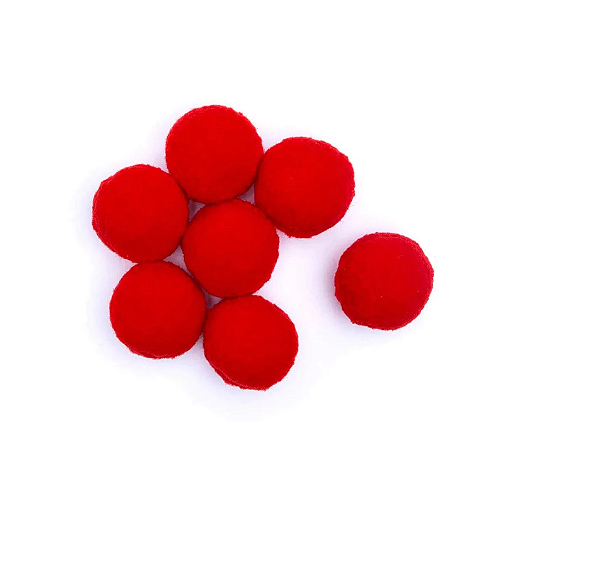 Pompom Solto 14mm-Cor-145 Vermelho-Com 100 unidades