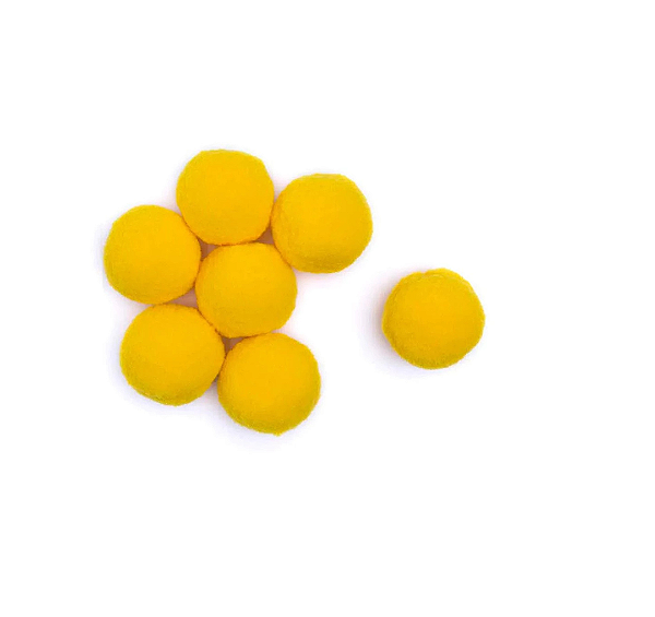 Pompom Solto 14mm-Cor-110 Amarelo Ouro-Com 100 unidades