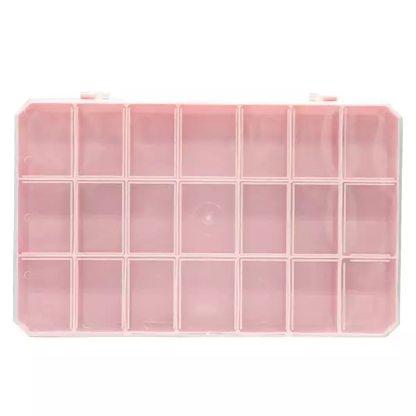 Caixa Organizadora C/21 Divisórias-Cor-Rosa Bebê