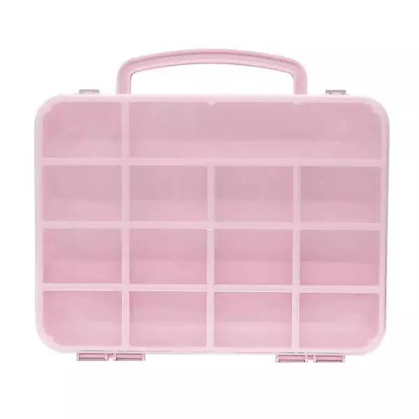 Maleta Organizadora C/14 Divisórias-Cor-Rosa Bebê