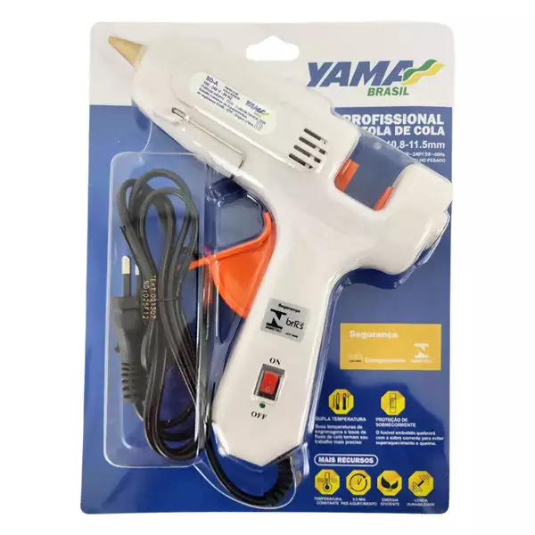 Pistola Profissional Cola Quente Grande Cor-Branco