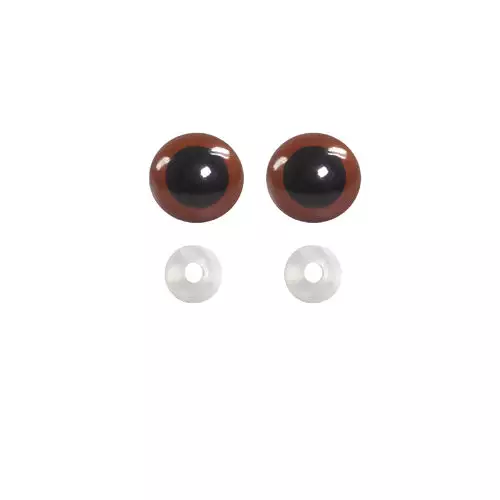 Olhos P/ Amigurumi 12mm Cor-Castanho C/Trava De Segurança Contém 100 Pares