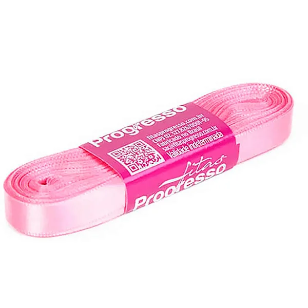 Fita de Cetim 10 mm- Cor 009-Rosa Pétala c/ 10metros