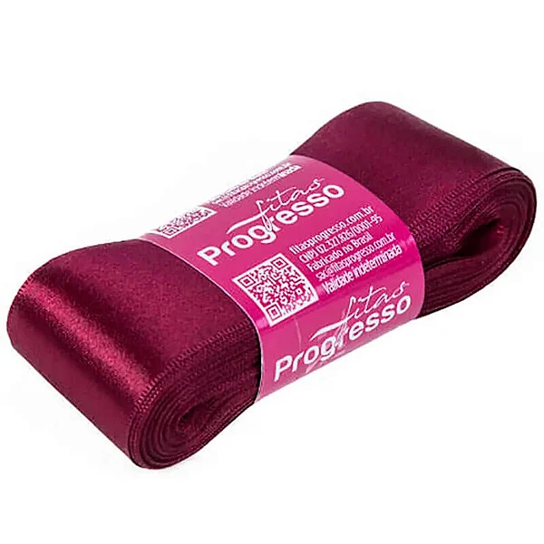 Fita de Cetim 38mm- Cor 1355-Marsala c/ 10metros