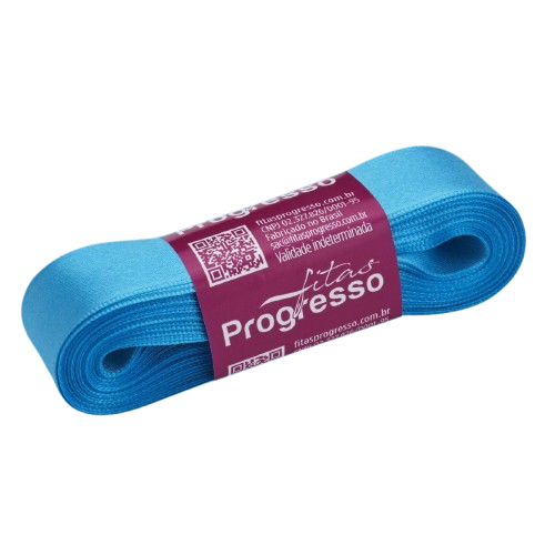 Fita de Cetim 22 mm- Cor 1390-Azul Médio c/ 10metros