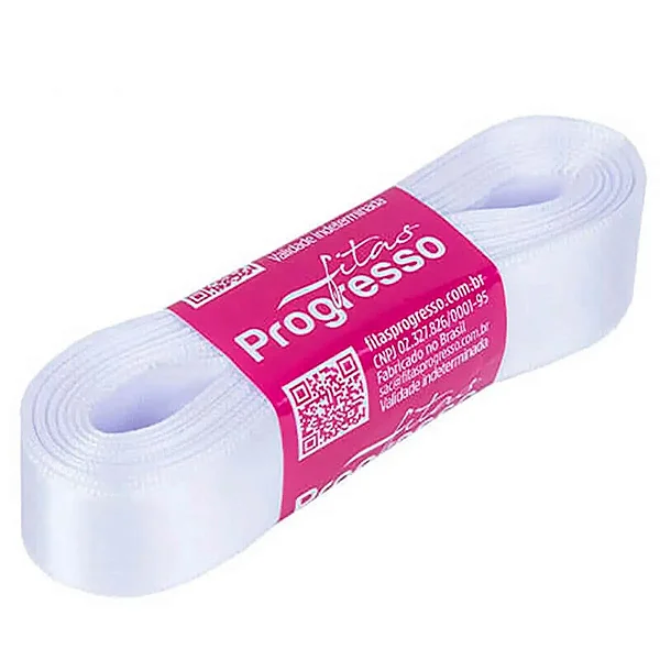 Fita de Cetim 22 mm- Cor 201 Branco c/ 10metros